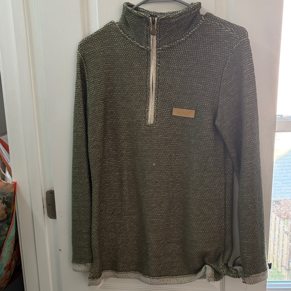 Olive Green Quarter-Zip Sweater